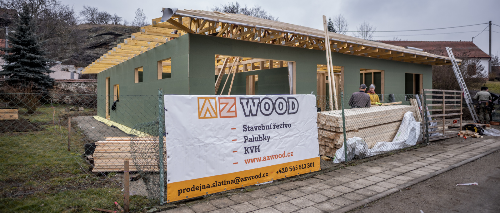 Dodávka materiálů - dřevostavba, Hostěradice